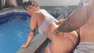 Just chilling with my fuckdoll stepsis in the pool