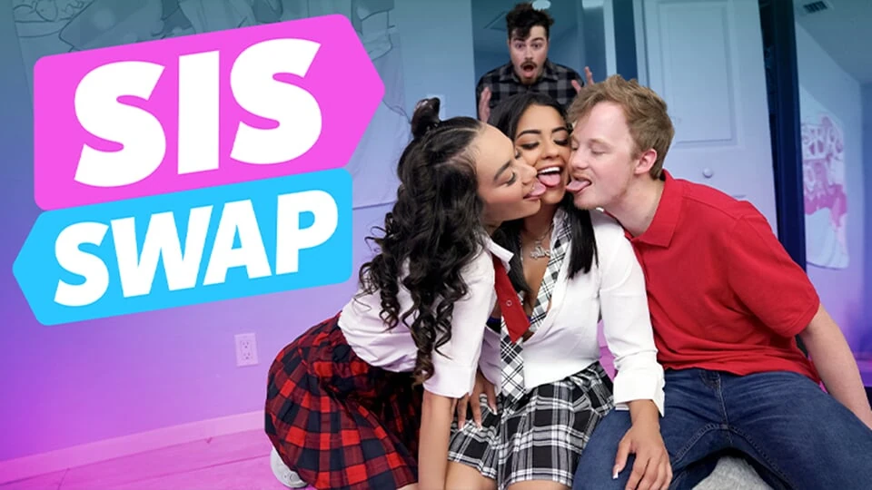 SisSwap – Naughty Besties Sawyer Cassidy and Serena Santos Bang Stepbros On Camera